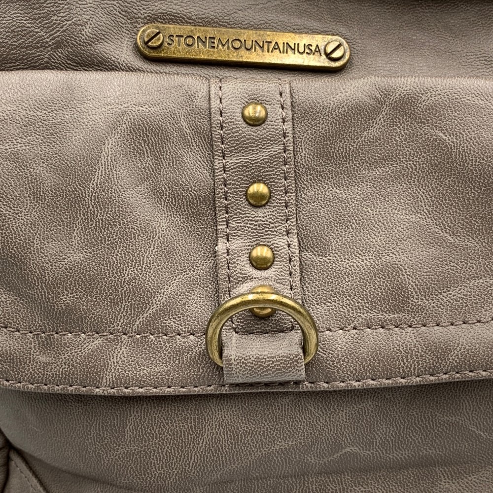 Stone Mountain Women's Handbag Gray Smoky Studded Adjustable Strap Crossbody Bag - Picture 2 of 12